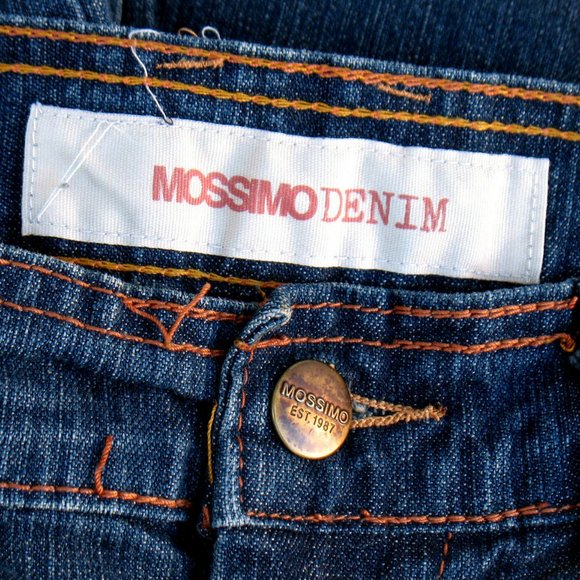 Mossimo Denim Cropped 28 x 23 Flap Snap Pockets Stretch Low Rise Sz 3 (tag) - Picture 5 of 6